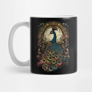 Cottagecore Aesthetic Peacock Garden Art Mug